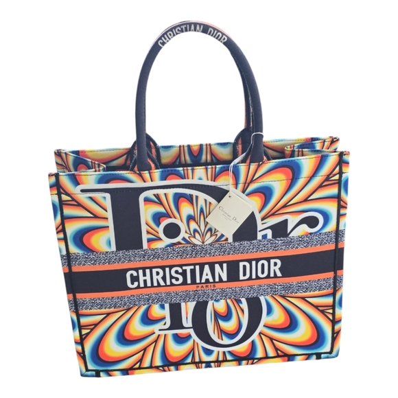 Dior Book Tote Top Handle Handbag Women Multi Print New Large Dustbag COPY - Picture 1 of 16